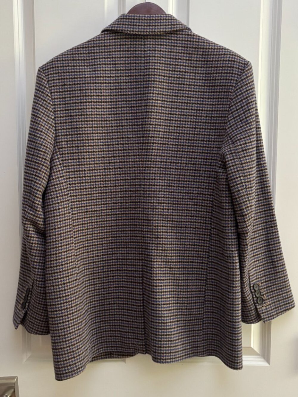 Blue Brown Houndstooth 80s Wool Blazer | Everlane - Picture 4 of 5